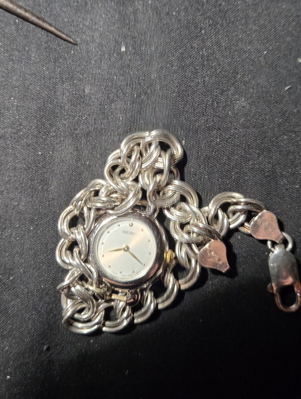 925 Silver Watch Band / Charm Bracelet. Watch Is Not Running Even With A New Bat